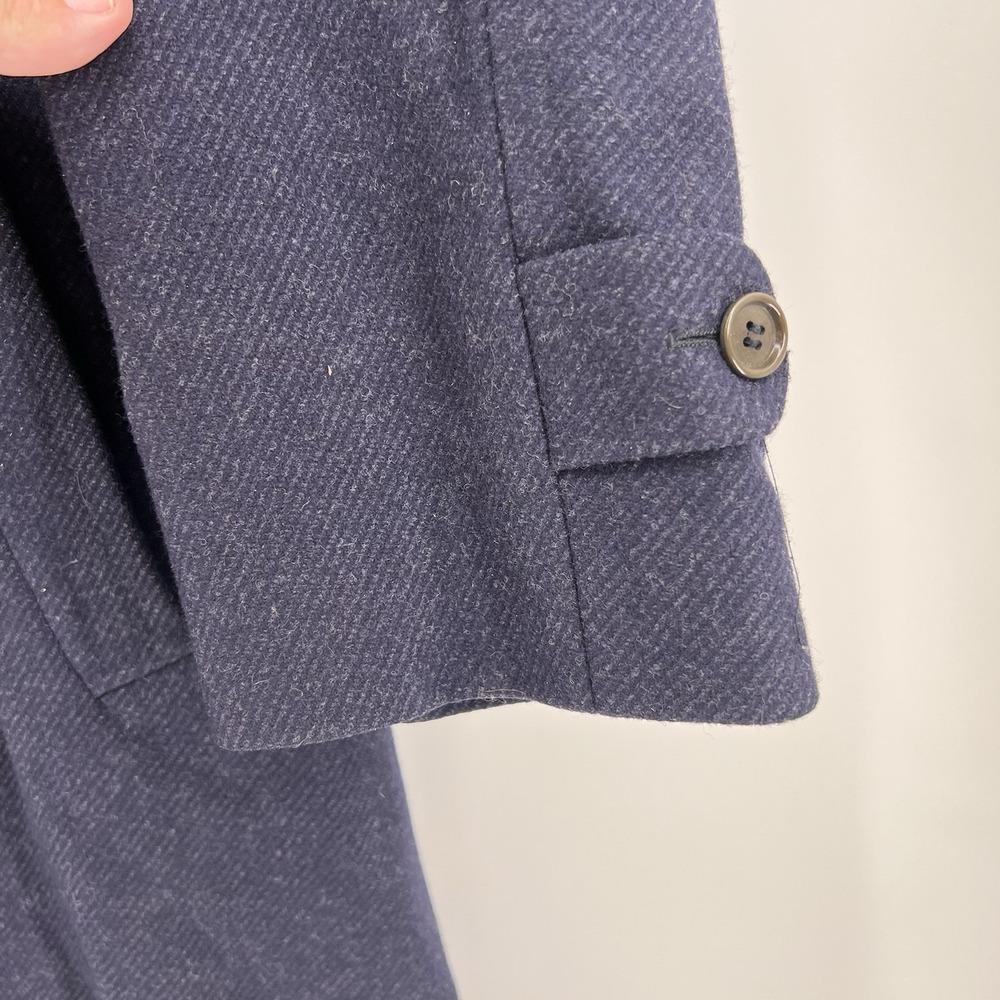 Canali Milano for Bloomingdale's Men's 100% Wool Overcoat Trench Navy Blue - Picture 5 of 14